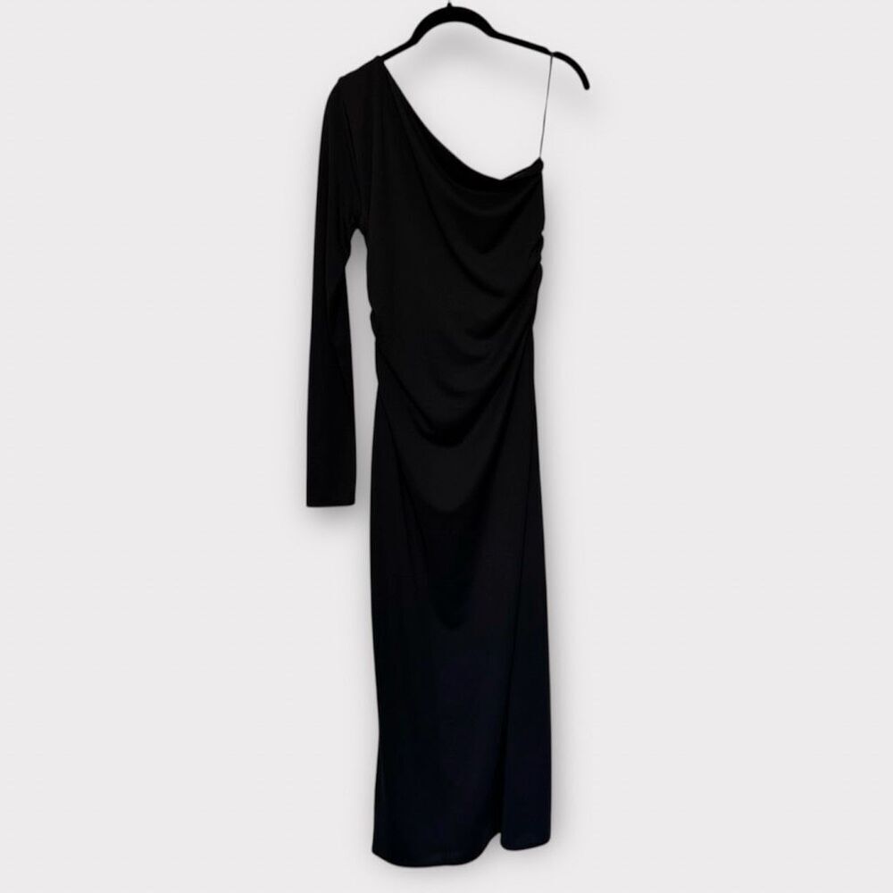 J. Crew One-shoulder dress in jersey crepe Black Size XS NWT - Picture 6 of 9
